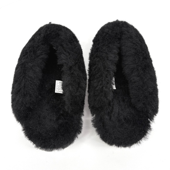 UGG | Coquette Cozy Sheepskin Slip-On Black Fur Shearling Slippers | Sz 10 - Picture 11 of 13